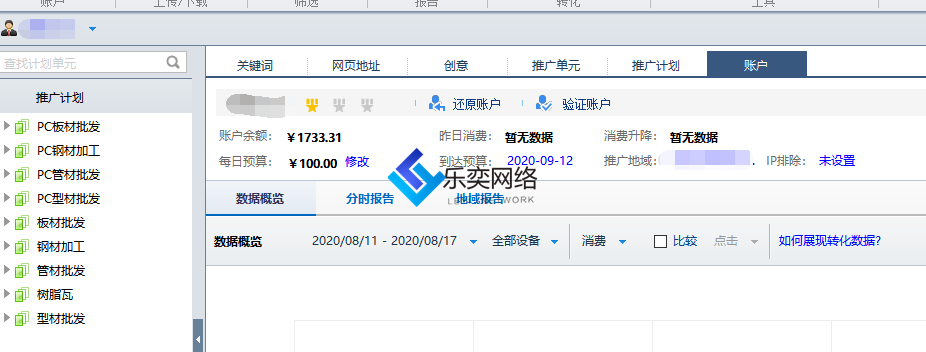 钢铁行业:板材管材型材账户优化(图1) 账户情况