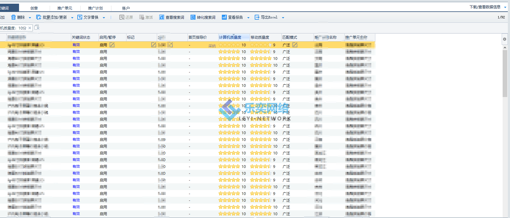 关键词质量度